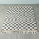 Grey Blue Check, Berber Rug, 162 x 215