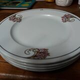 4 Sarreguemines Charleston model dessert plates