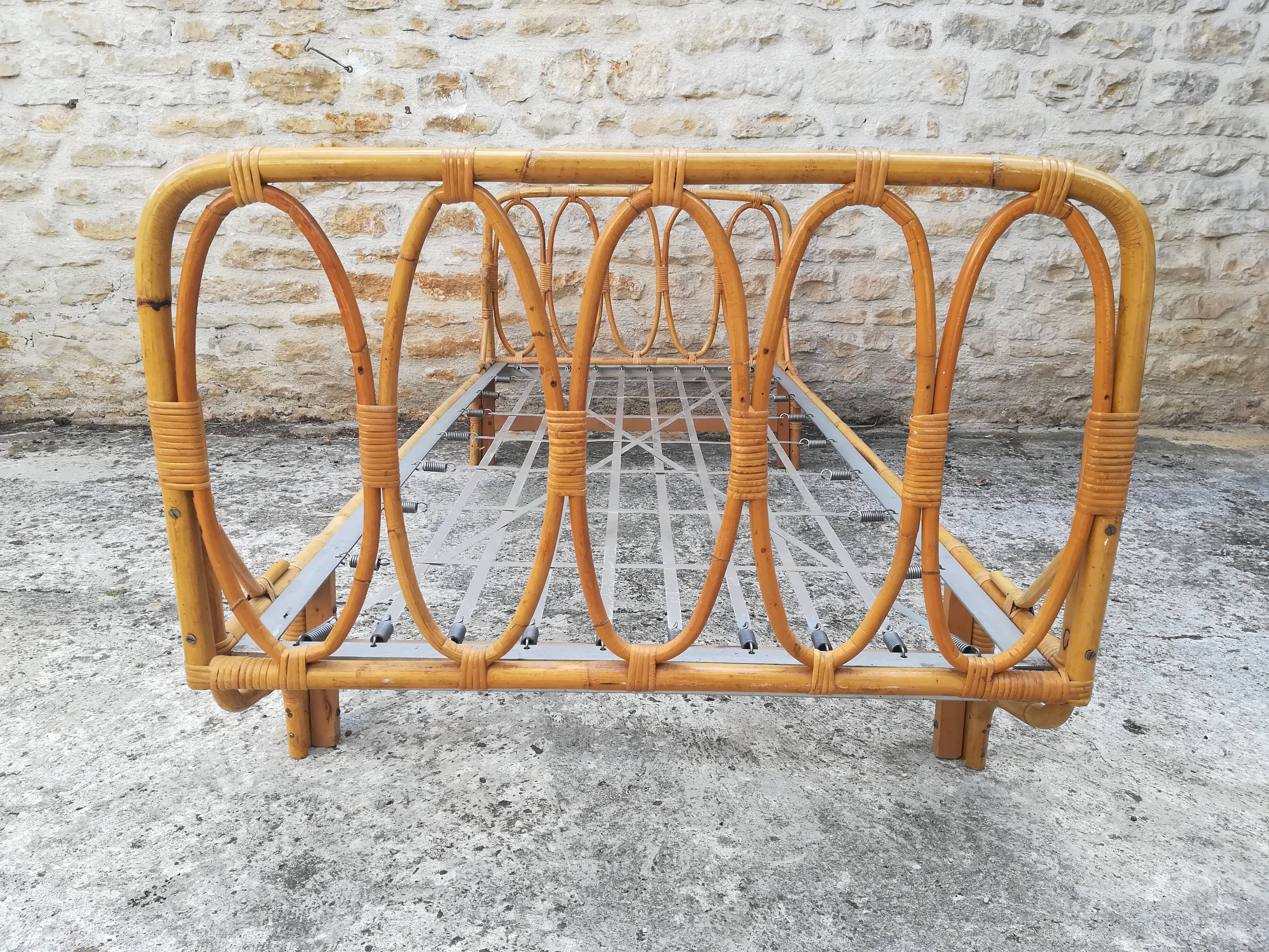 Bamboo and rattan bed