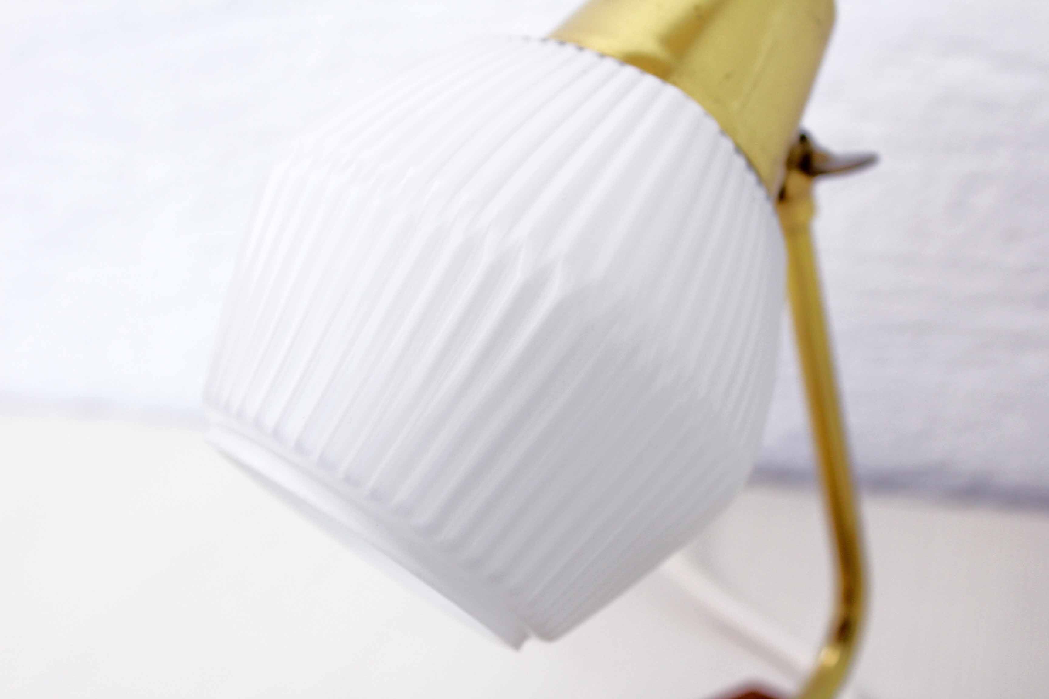 Teak and brass bedside or table lamp