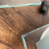 Pair of vintage design metal and glass wall lights