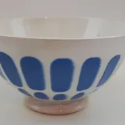 Old DIGOIN faceted blue bowl from the 1950s.