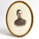 Antique art deco brass photographic frame - in memory of a young soldier - 1926