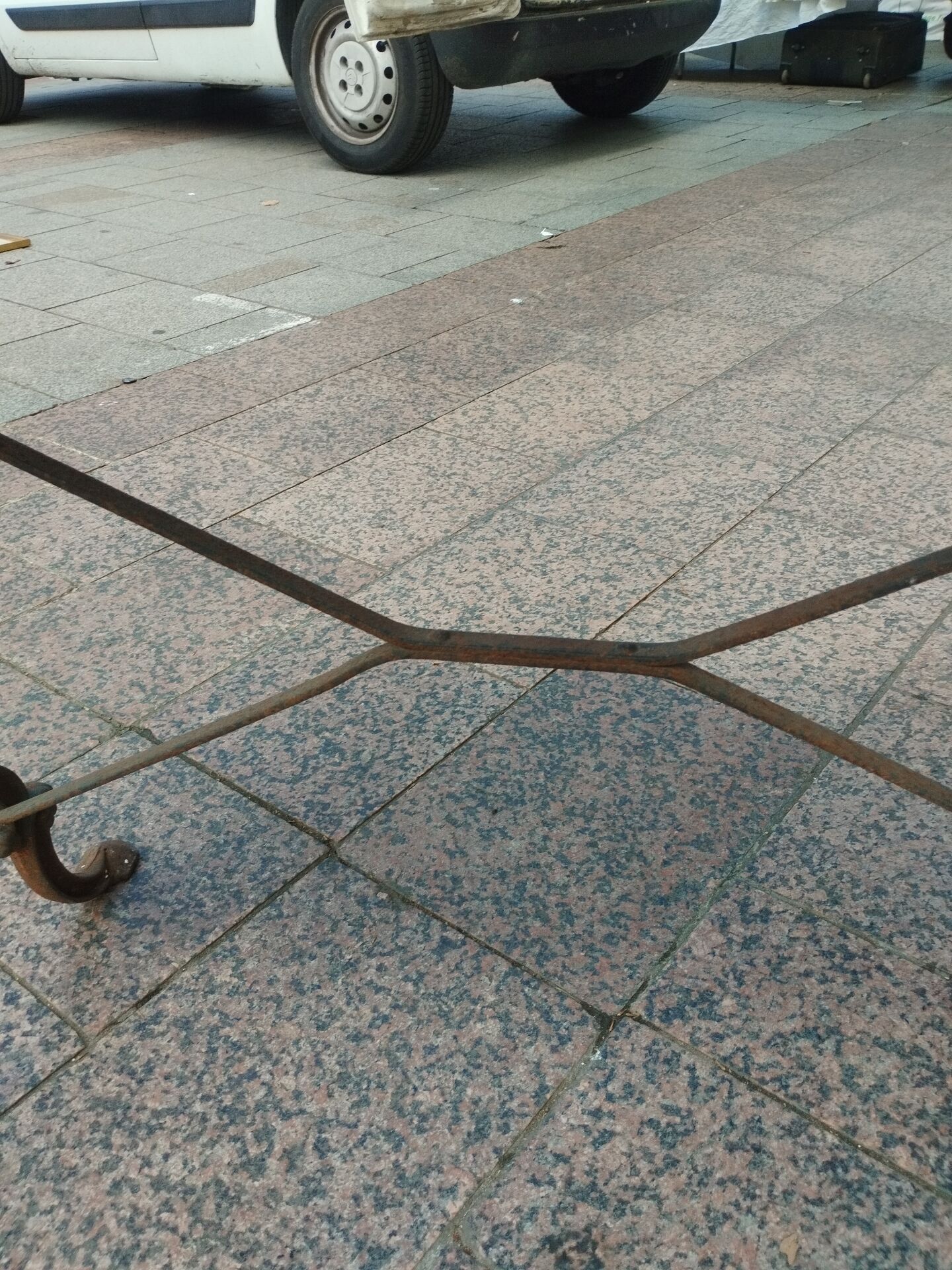 Old bistro table with a wooden top