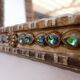 Mirror in stucco and coloured stones in the style of Creaciones Gobesso, Italy.