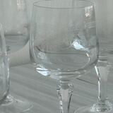 6 white wine glasses in chiseled crystal with floral motifs Matignon model.