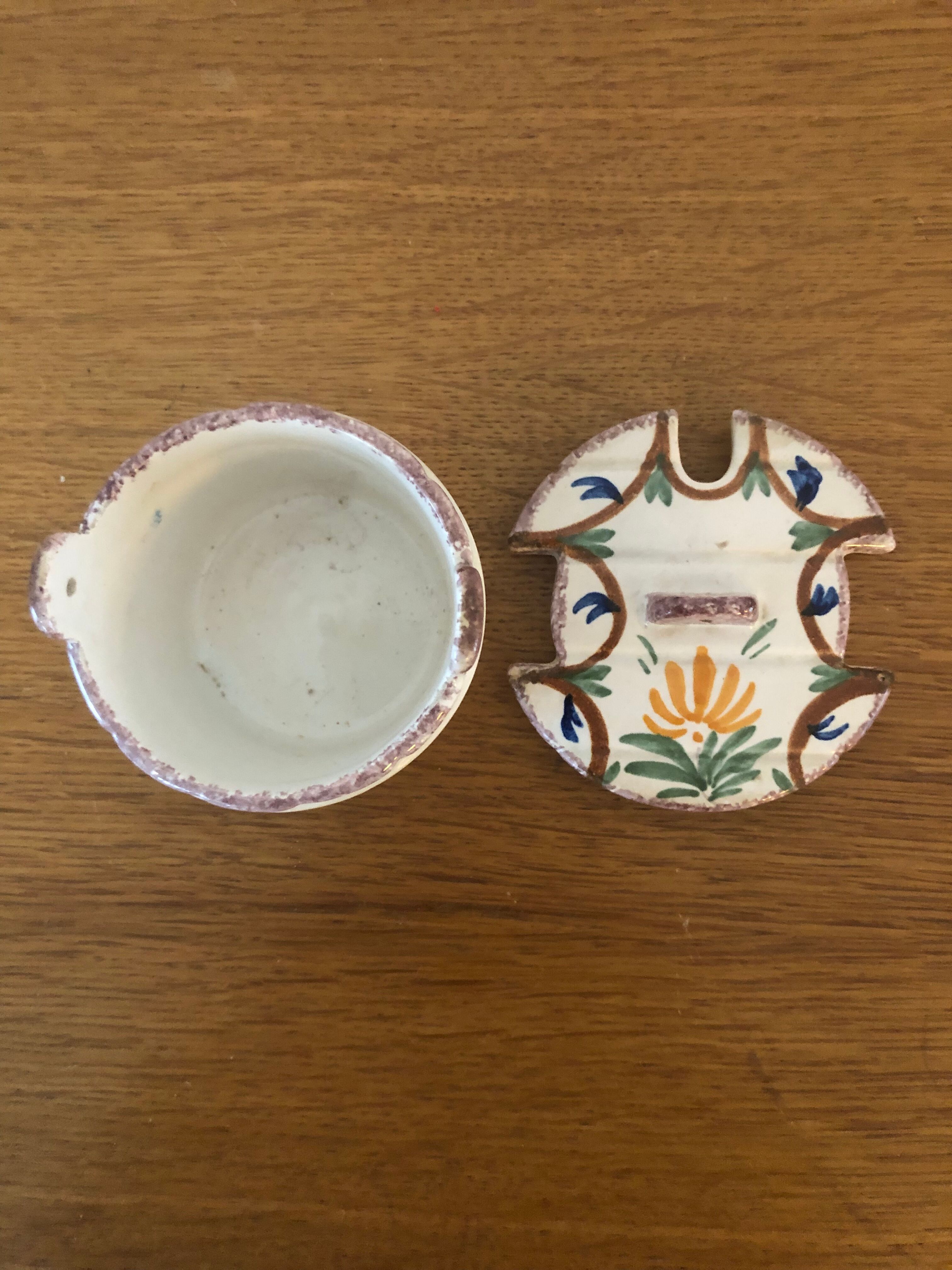 Old earthenware mustard maker grey poupon dijon