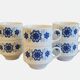 6 porcelain coffee cups Mitterteich with blue floral pattern