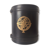 1950 leather paper basket