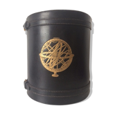 1950 leather paper basket