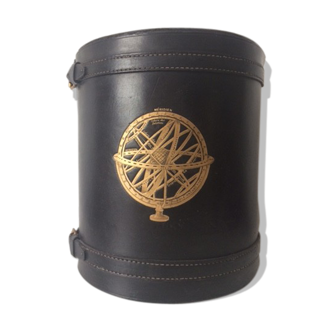 1950 leather paper basket