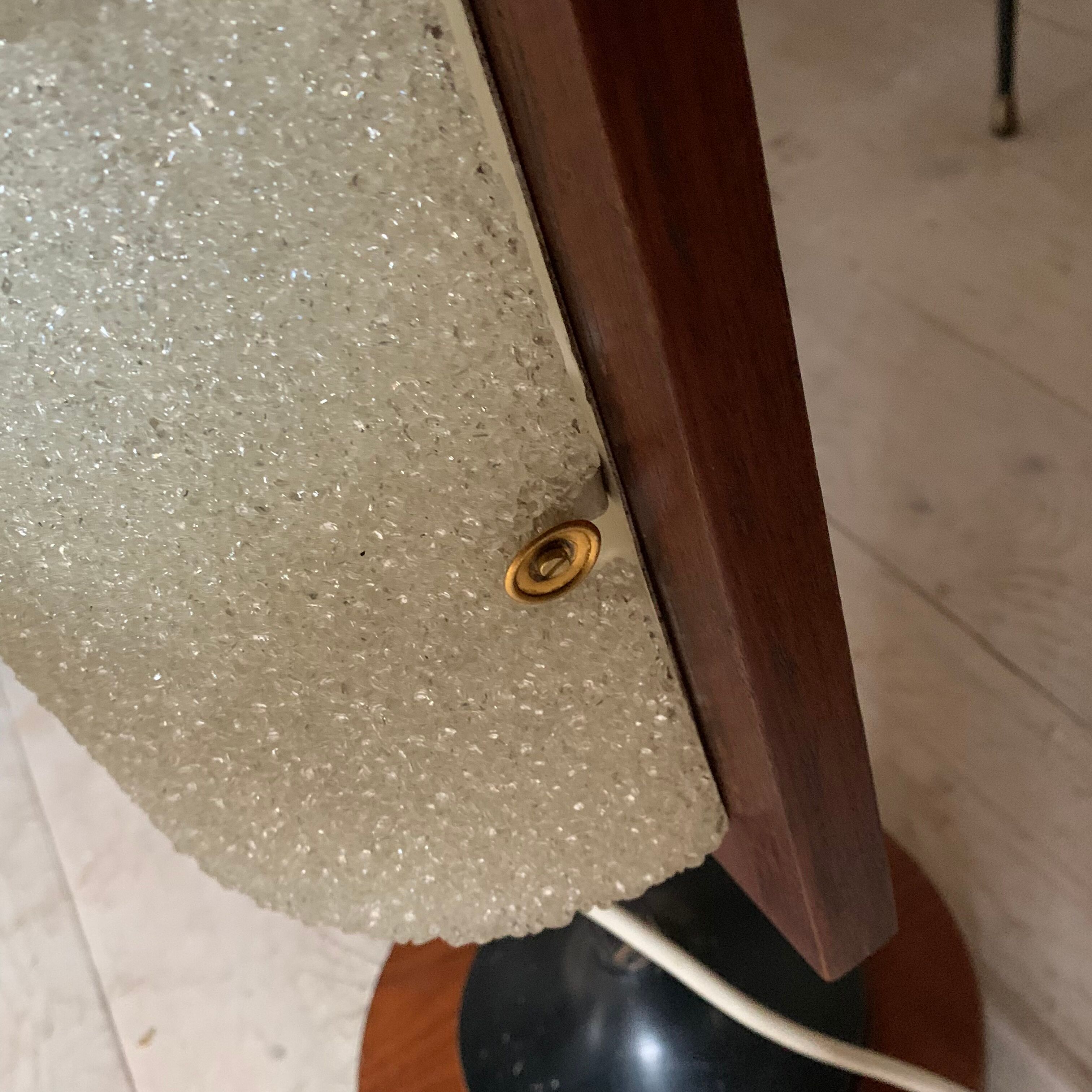 Totem floor lamp in teak and vintage perspex