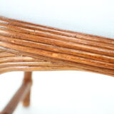 Set of 6 Antique Rattan Dining Chairs with Cane Backrest