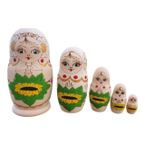 Russian pyrograved matryoshka doll