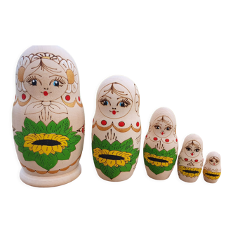 Russian pyrograved matryoshka doll