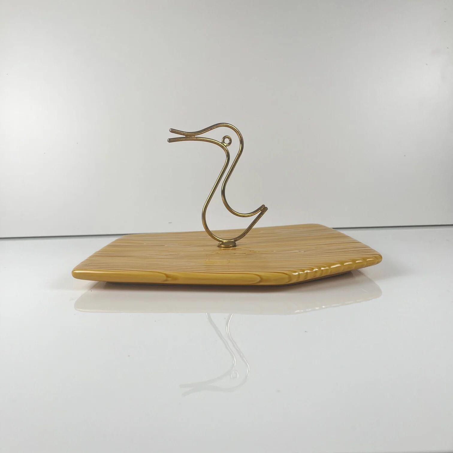 Plateau à fromage Vallauris, poignée canard, 1950/60