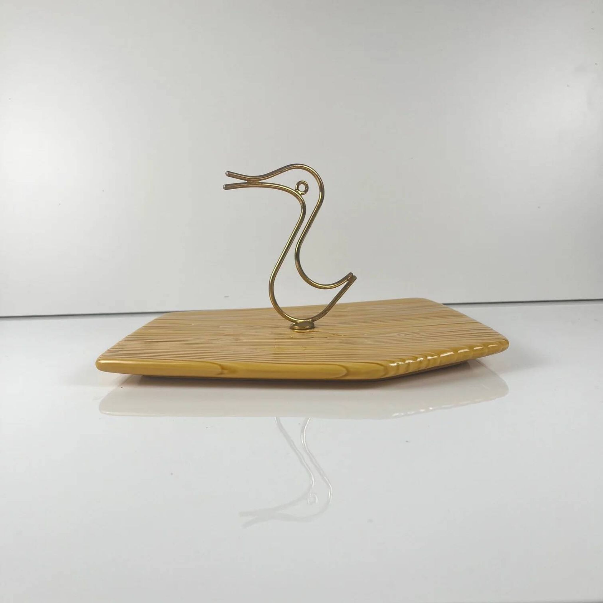 Cheese platter Vallauris, duck handle, 1950s/60s