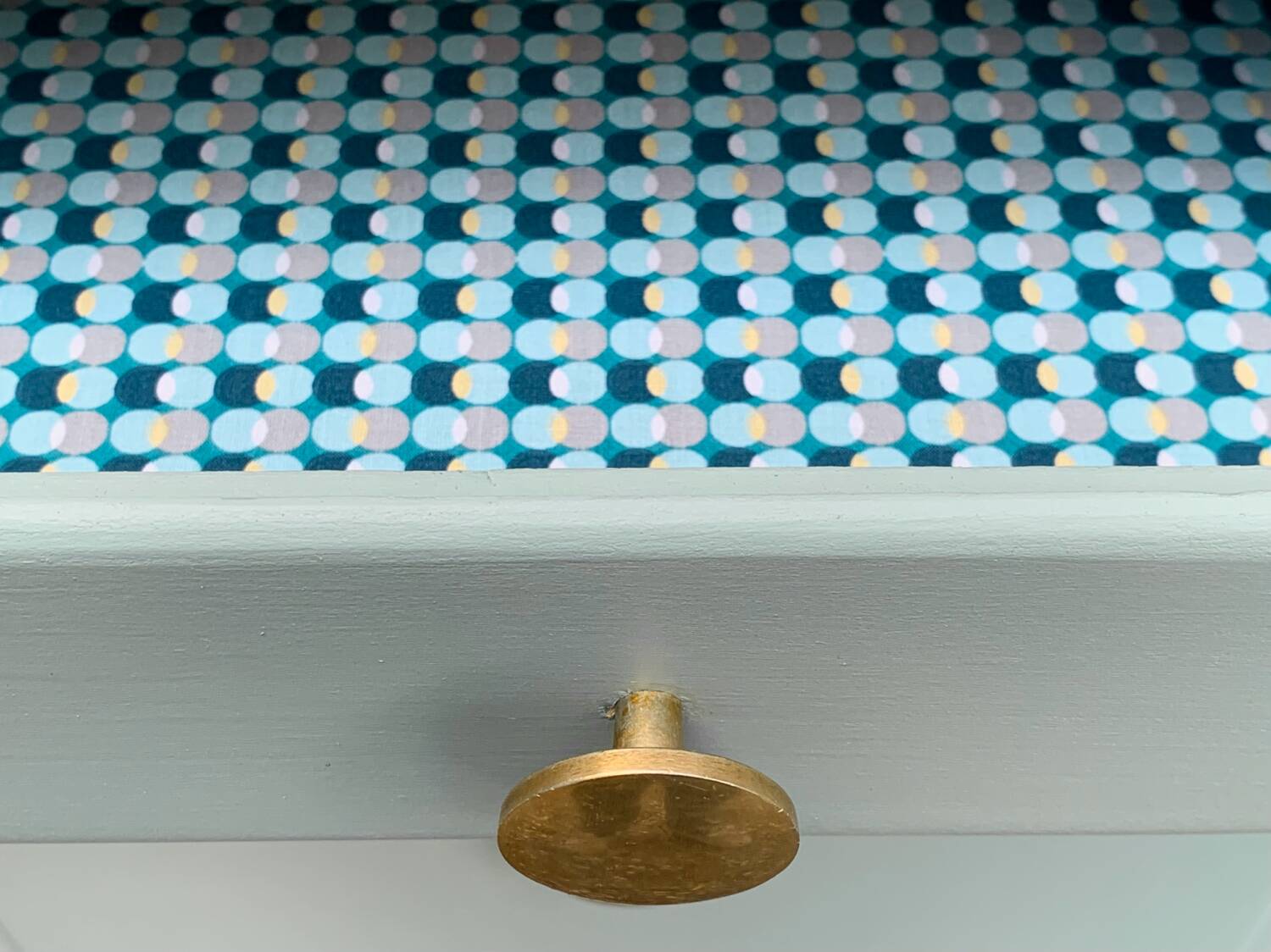 Vintage gray green bathroom chest of drawers