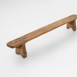 Rustic low bench in solid wood, France ca. 1850