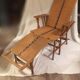 Chaise longue  en rotin milieu 20e siècle