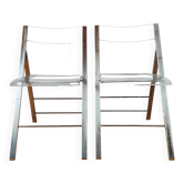 Paire de chaises pliantes plexiglas Vintage 1970