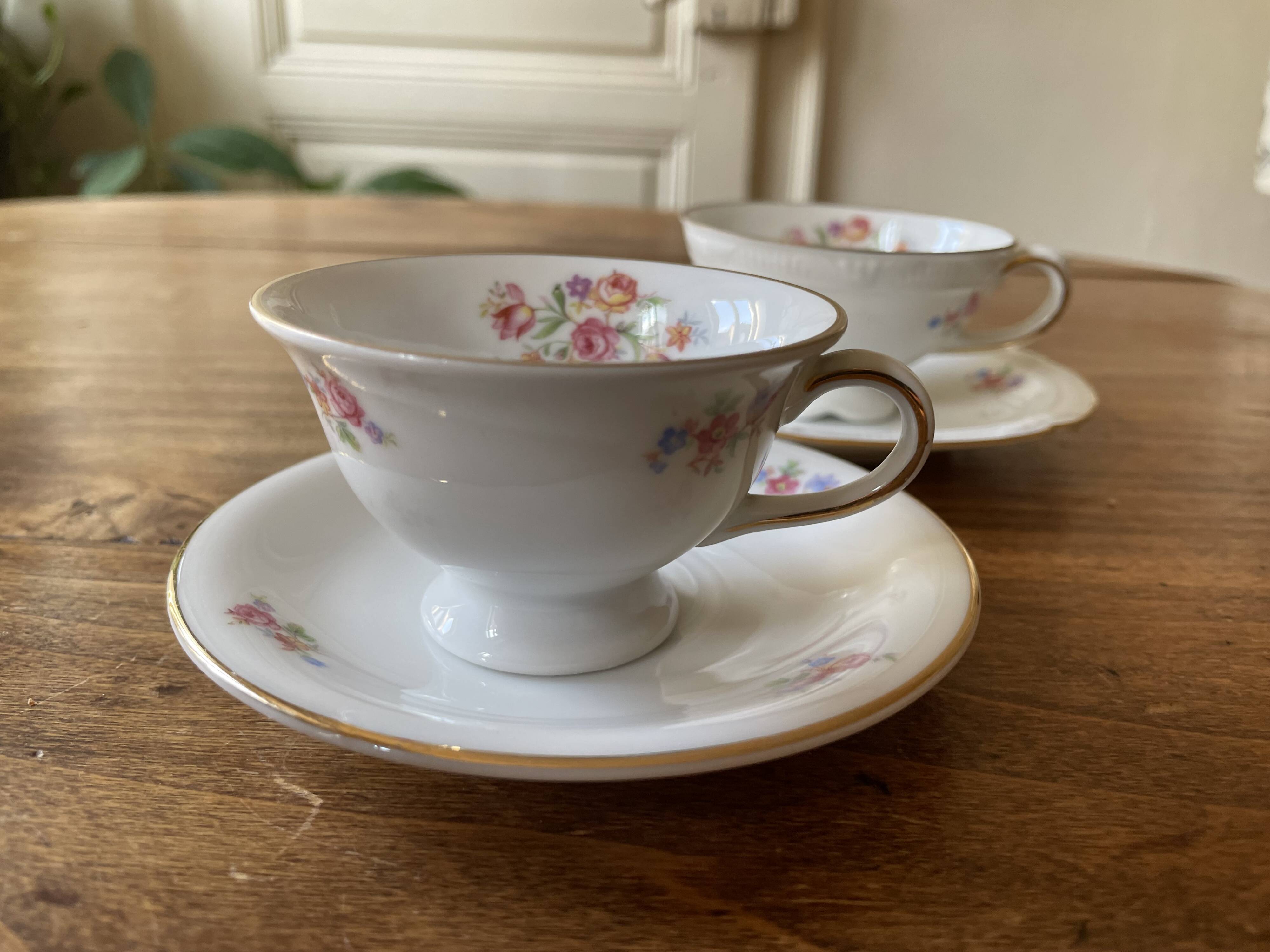 Set 2 coffee cups and saucers - Zeh Scherzer - vintage, old