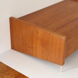 Wall shelf, Scandinavian teak wall bedside table, 1960