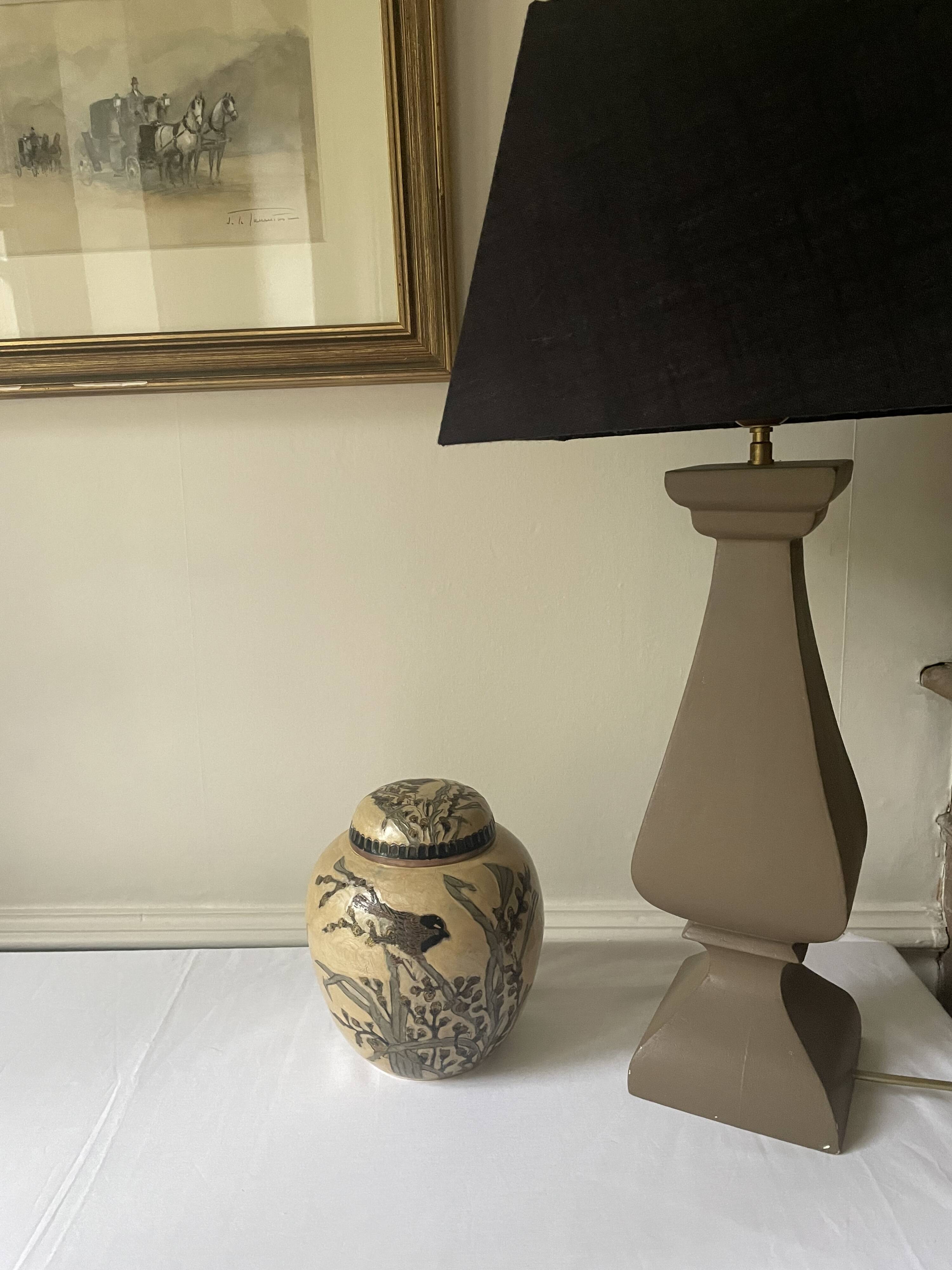 Enameled brass lidded pot