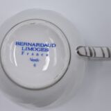 6 cups and under porcelain cup Bernardaud Limoges verdi model