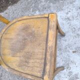 Lot de 4 chaises de bistrot Luterma authentique en bois de hêtre dans leur jus
