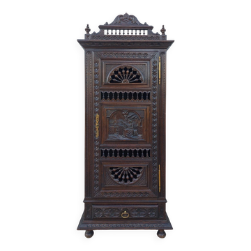 Breton style bonnetière wardrobe in natural wood
