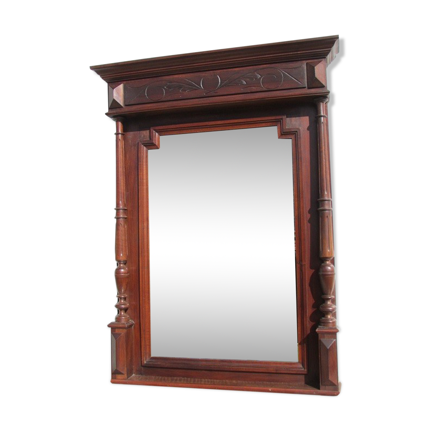 Ancient walnut mirror, 1900s, 100 x 70 cm