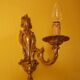 2 "Metra.F" gold-coloured metal flame wall appliques, steerable branch