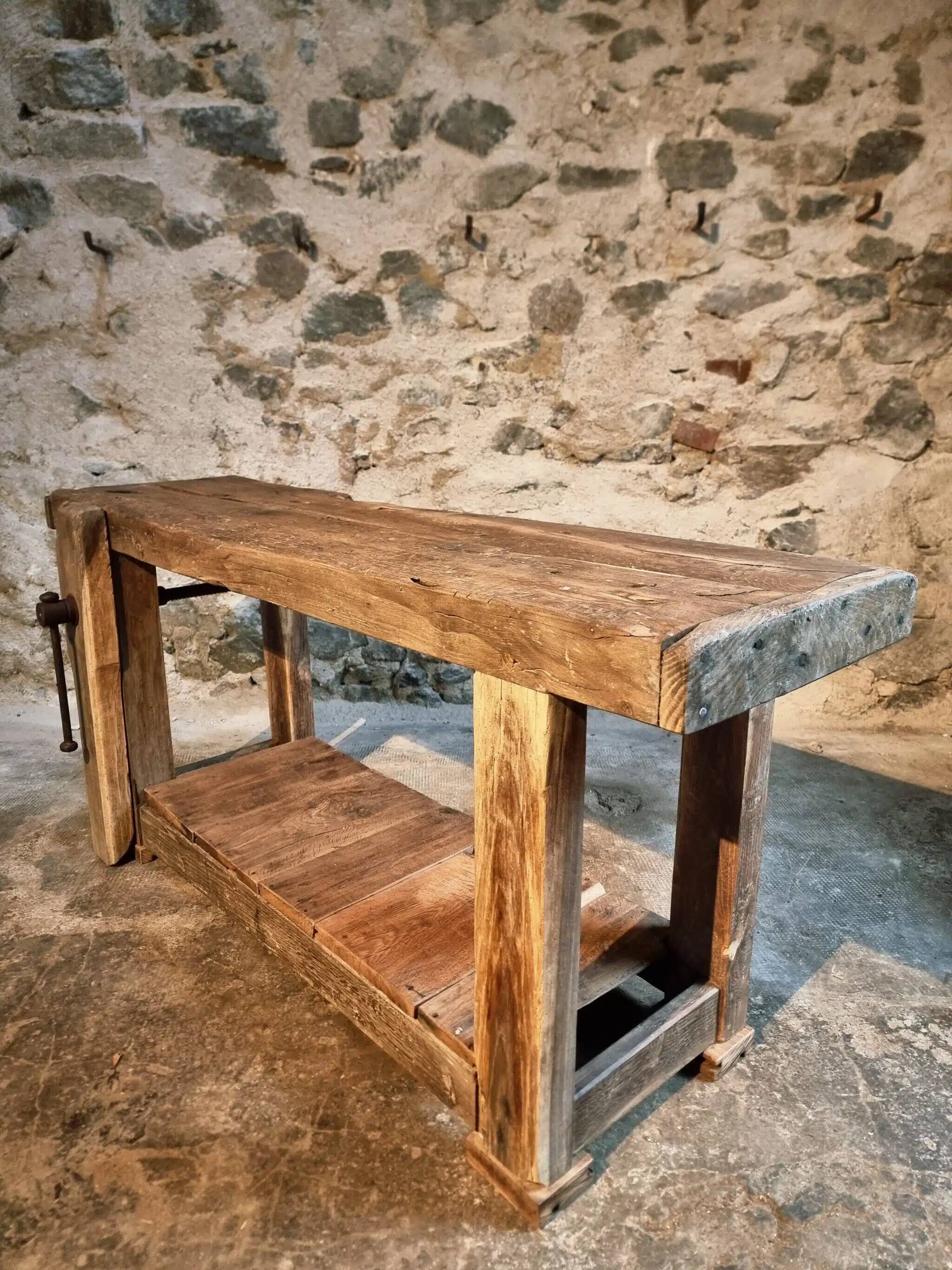 Antique oak workbench, circa 1900