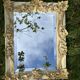 Miroir Bisauté de style XIX ème guirlandes de fleurs et feuilles