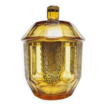 Art Deco oroplastic candy dish from Moser, Czechoslovakia, 1930s