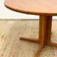 Extendable round mid century teak dining table, 1950s, Denmark
