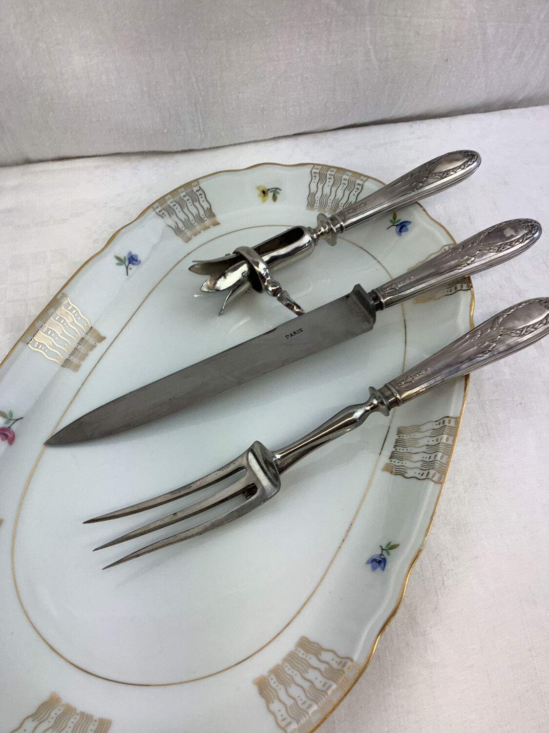 Old leg of lamb service, in silver made in France