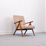 1960 Mid Century Easy Chair Model B 310 Var in Beige Velvet