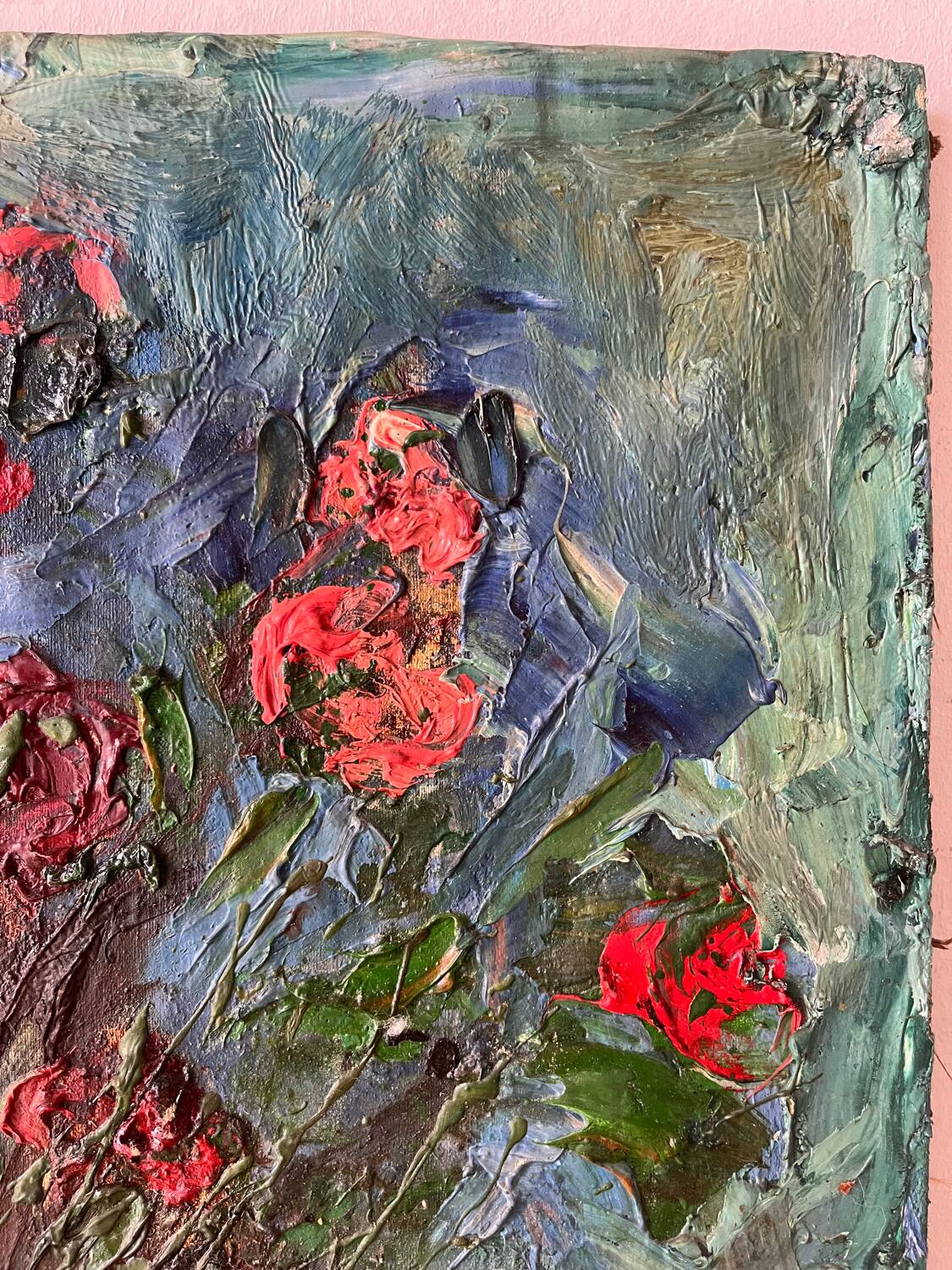 Flower bouquet, knife technique, signed