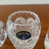 Trio of vintage Bohemian crystal vases