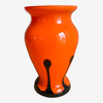 Vase orange verre tango Michael Powolny