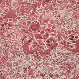 Handmade oriental unique 1980s pink wool carpet