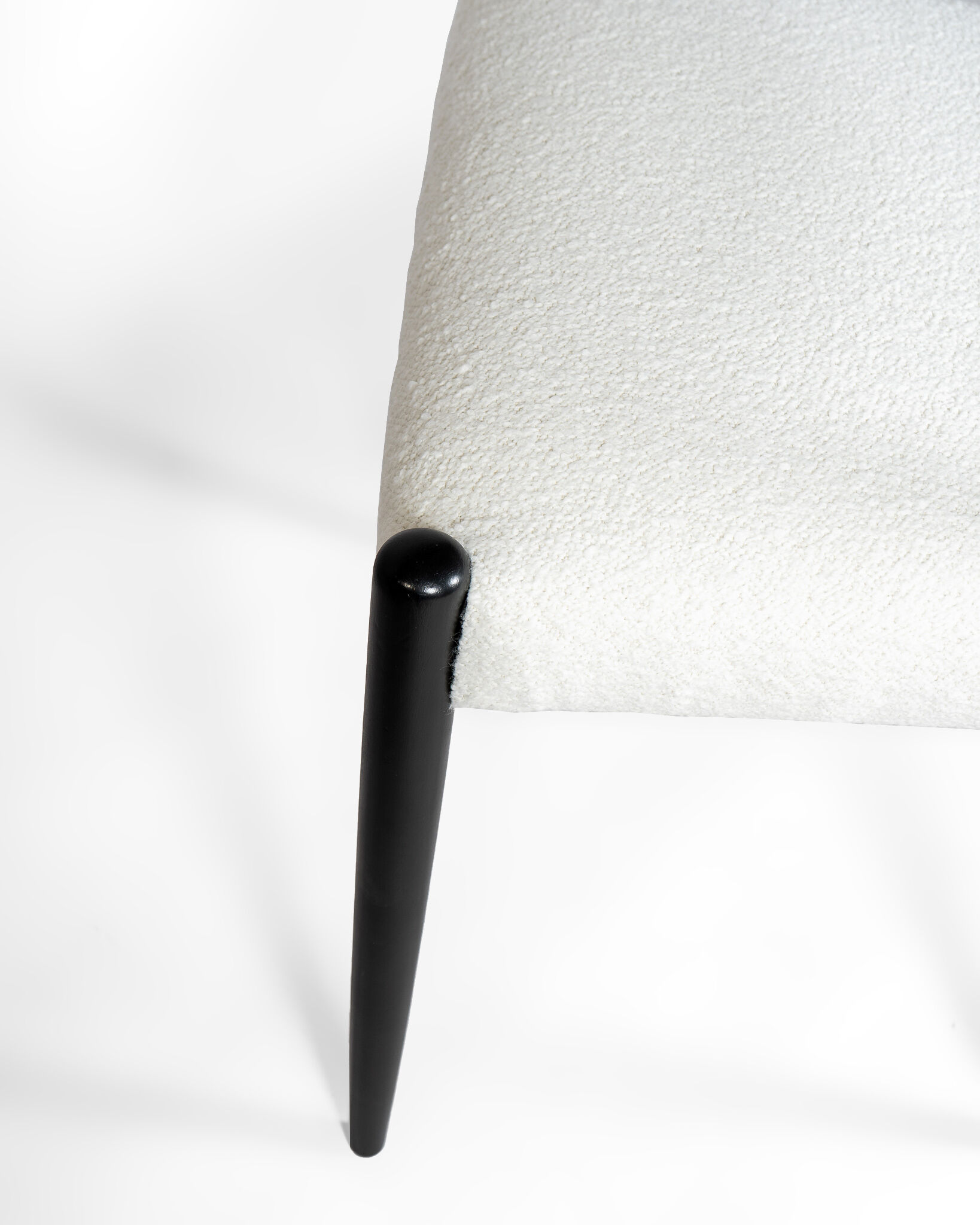 Set of 6 dining black & white bouclé chairs by D. Gomme for G Plan, 1950