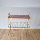 Vinyl trolley in teak and gold metal 1960