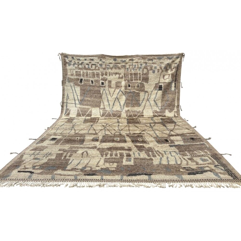 Modern Moroccan style Handmade Rug. 100% Natural Wool. Custom Options Available