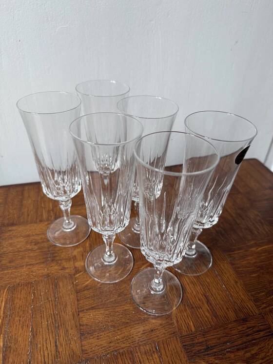 6 flûtes à champagne Cristal d'Arques