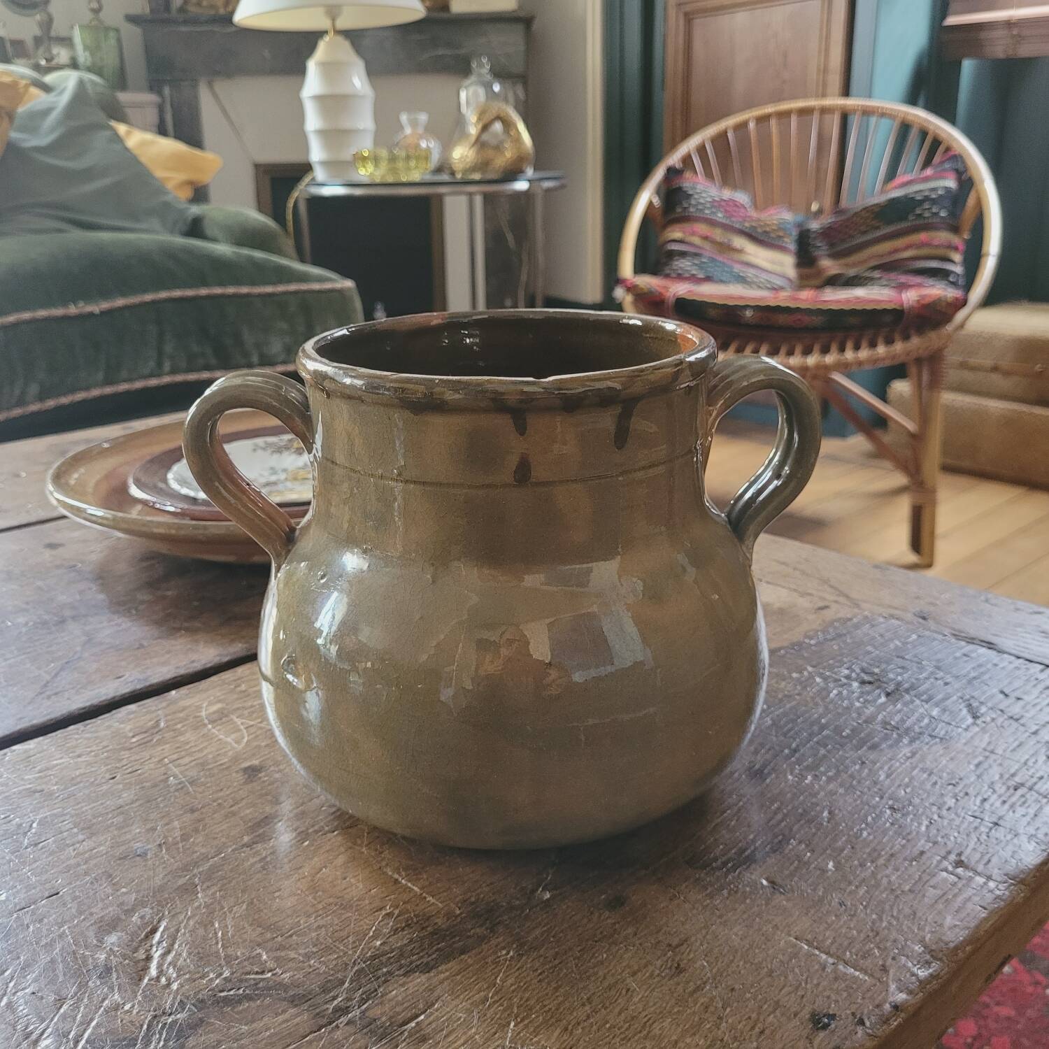 Vallauris 50s glazed ceramic pot