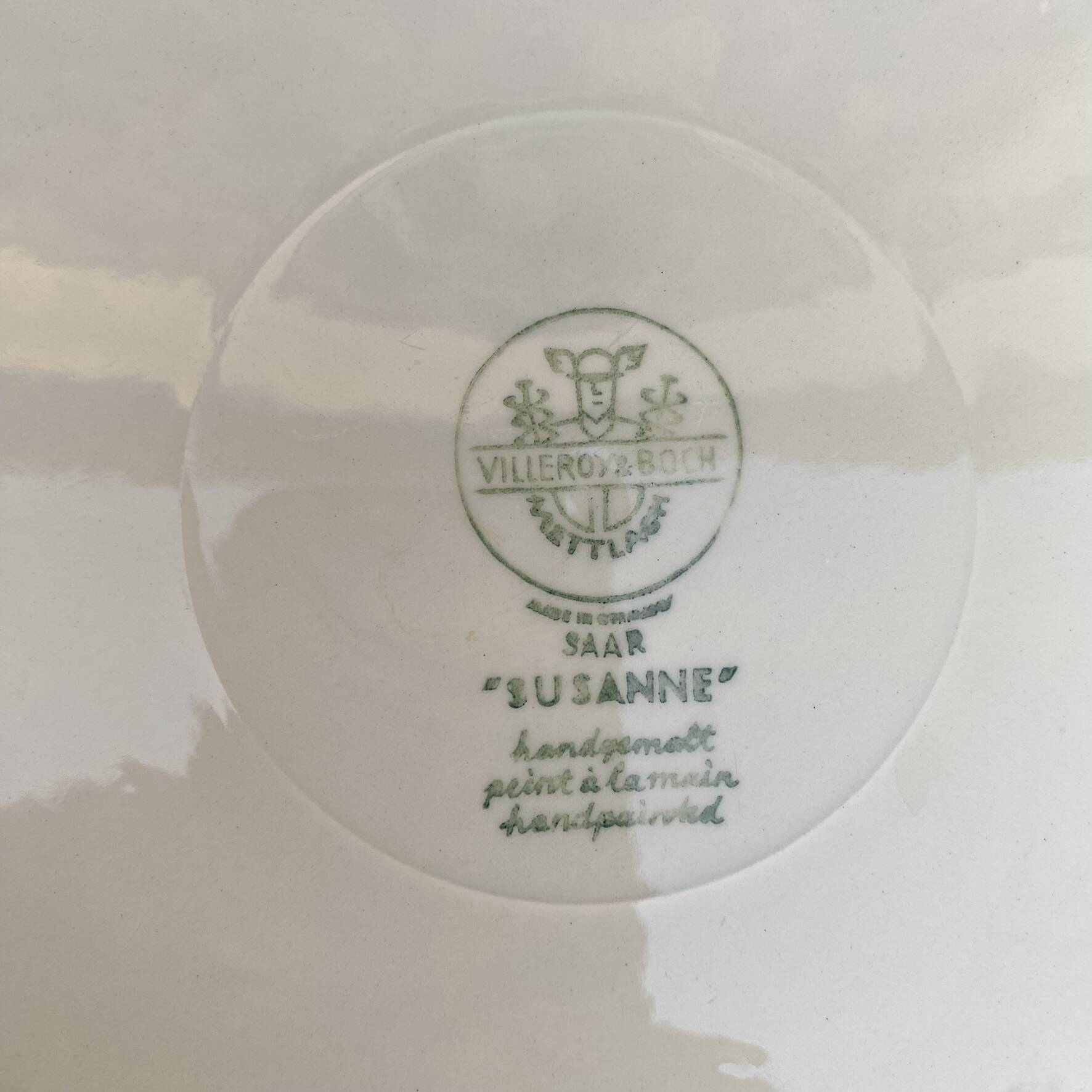 Villeroy & Boch Susanne flat plates, hand-painted decoration, 1960s.