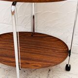 Oval folding serving trolley